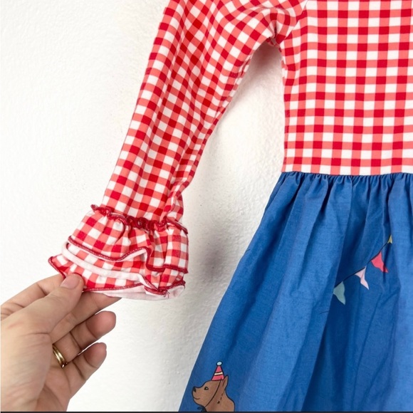 ELEANOR ROSE Circus Parade Miley Dress, Red Gingham with Circus Print Skirt, 5/6 - Picture 5 of 10